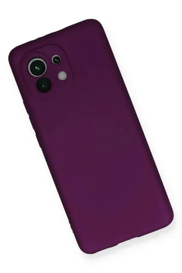 Newface Xiaomi Mi 11 Kılıf First Silikon - Mürdüm resmi