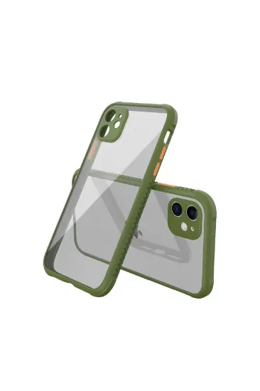 Newface iPhone 12 Mini Kılıf Miami Şeffaf Silikon - Koyu Yeşil resmi