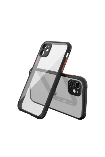 Newface iPhone 12 Mini Kılıf Miami Şeffaf Silikon - Siyah resmi