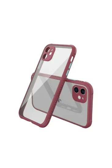 Newface iPhone 12 Mini Kılıf Miami Şeffaf Silikon - Fuşya resmi