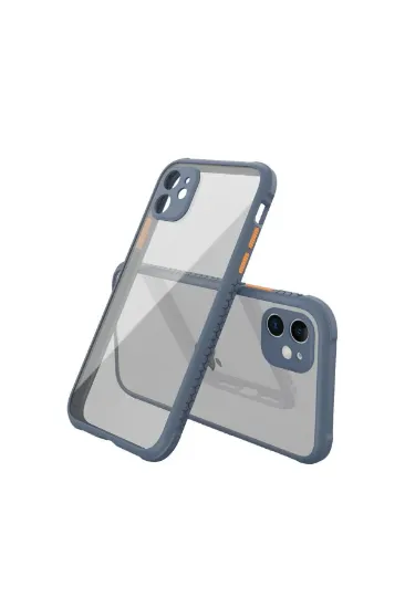 Newface iPhone 12 Mini Kılıf Miami Şeffaf Silikon - Gri resmi
