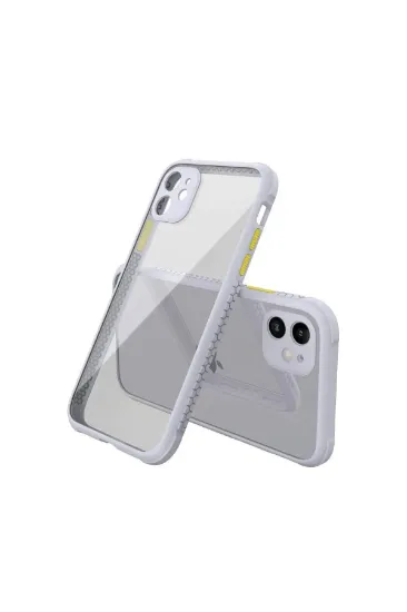 Newface iPhone 12 Mini Kılıf Miami Şeffaf Silikon - Lila resmi