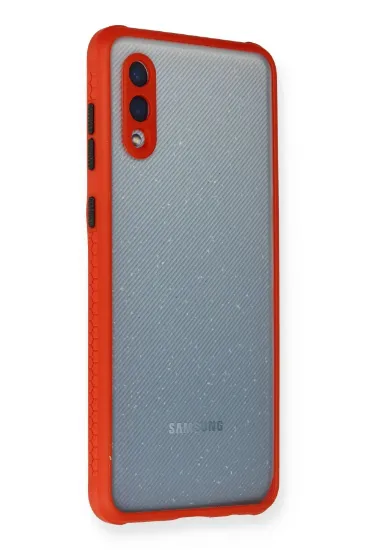 Newface Samsung Galaxy A02 Kılıf Miami Şeffaf Silikon - Kırmızı resmi