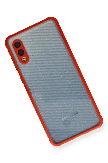 Newface Samsung Galaxy A02 Kılıf Miami Şeffaf Silikon - Kırmızı resmi