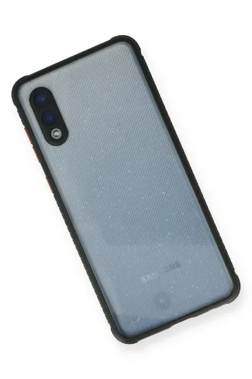 Newface Samsung Galaxy A02 Kılıf Miami Şeffaf Silikon - Siyah resmi