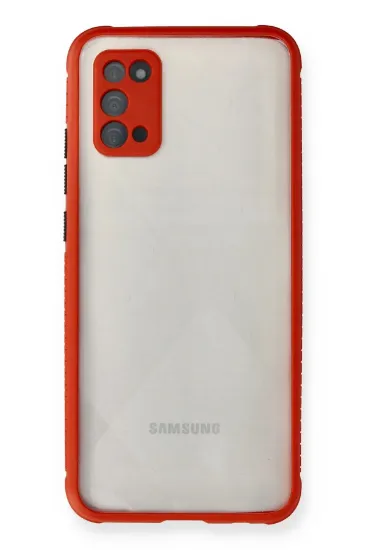 Newface Samsung Galaxy A02S Kılıf Miami Şeffaf Silikon - Kırmızı resmi