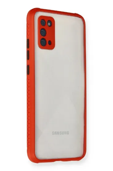 Newface Samsung Galaxy A02S Kılıf Miami Şeffaf Silikon - Kırmızı resmi