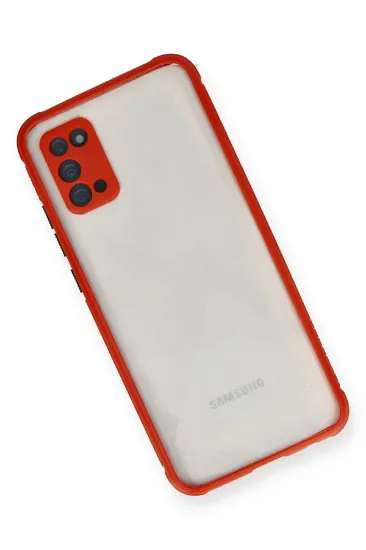 Newface Samsung Galaxy A02S Kılıf Miami Şeffaf Silikon - Kırmızı resmi