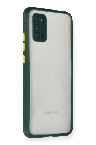 Newface Samsung Galaxy A02S Kılıf Miami Şeffaf Silikon - Koyu Yeşil resmi