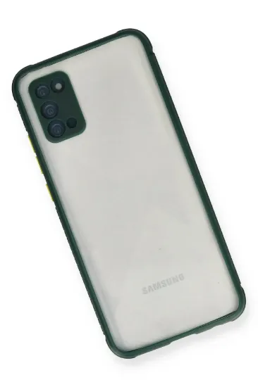 Newface Samsung Galaxy A02S Kılıf Miami Şeffaf Silikon - Koyu Yeşil resmi