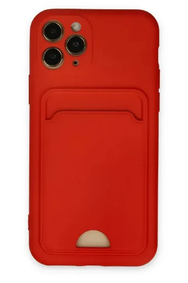Newface iPhone 11 Pro Kılıf Kelvin Kartvizitli Silikon - Kırmızı resmi