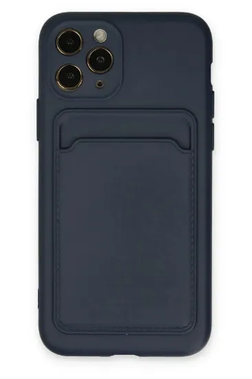 Newface iPhone 11 Pro Kılıf Kelvin Kartvizitli Silikon - Lacivert resmi