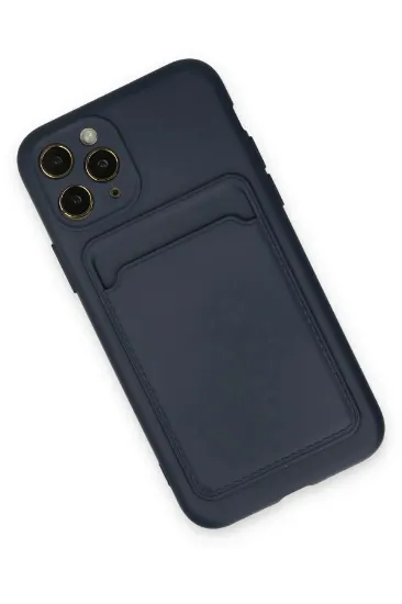 Newface iPhone 11 Pro Kılıf Kelvin Kartvizitli Silikon - Lacivert resmi