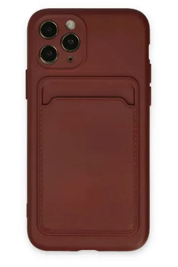 Newface iPhone 11 Pro Kılıf Kelvin Kartvizitli Silikon - Bordo resmi