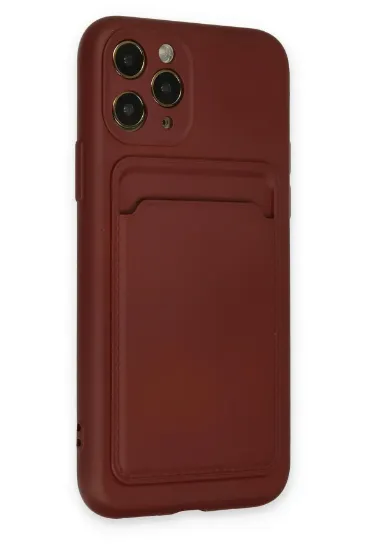 Newface iPhone 11 Pro Kılıf Kelvin Kartvizitli Silikon - Bordo resmi