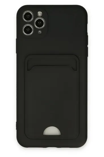 Newface iPhone 11 Pro Max Kılıf Kelvin Kartvizitli Silikon - Siyah resmi