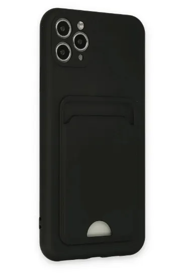 Newface iPhone 11 Pro Max Kılıf Kelvin Kartvizitli Silikon - Siyah resmi