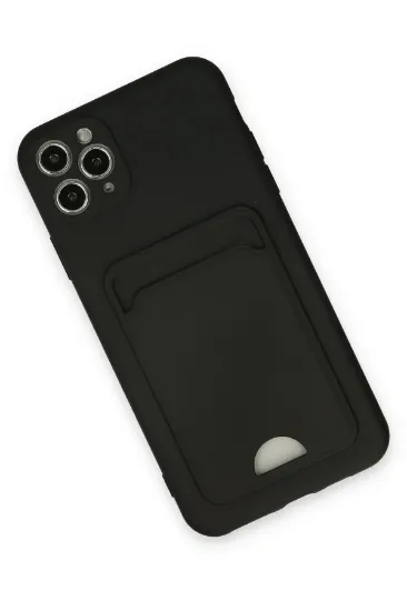 Newface iPhone 11 Pro Max Kılıf Kelvin Kartvizitli Silikon - Siyah resmi