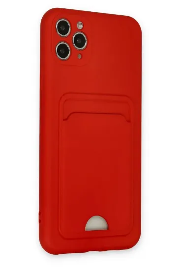 Newface iPhone 11 Pro Max Kılıf Kelvin Kartvizitli Silikon - Kırmızı resmi
