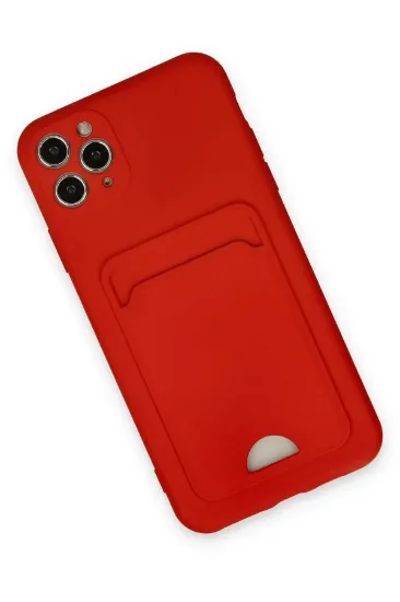 Newface iPhone 11 Pro Max Kılıf Kelvin Kartvizitli Silikon - Kırmızı resmi