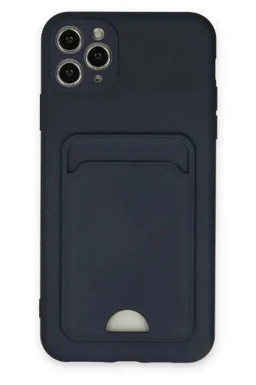 Newface iPhone 11 Pro Max Kılıf Kelvin Kartvizitli Silikon - Lacivert resmi