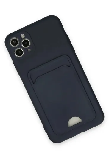Newface iPhone 11 Pro Max Kılıf Kelvin Kartvizitli Silikon - Lacivert resmi