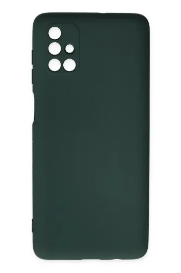 Newface Samsung Galaxy M51 Kılıf Nano içi Kadife Silikon - Koyu Yeşil resmi