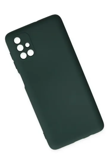 Newface Samsung Galaxy M51 Kılıf Nano içi Kadife Silikon - Koyu Yeşil resmi