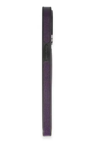 Newface iPhone 14 Pro Kılıf Ozzi Magsafe Deri Kapak - Derin Mor resmi