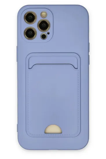 Newface iPhone 12 Pro Max Kılıf Kelvin Kartvizitli Silikon - Lila resmi