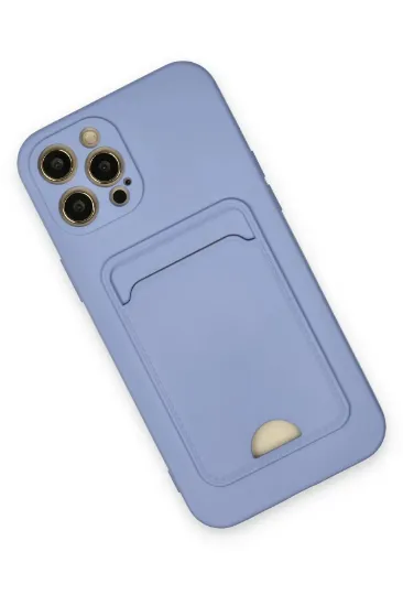 Newface iPhone 12 Pro Max Kılıf Kelvin Kartvizitli Silikon - Lila resmi