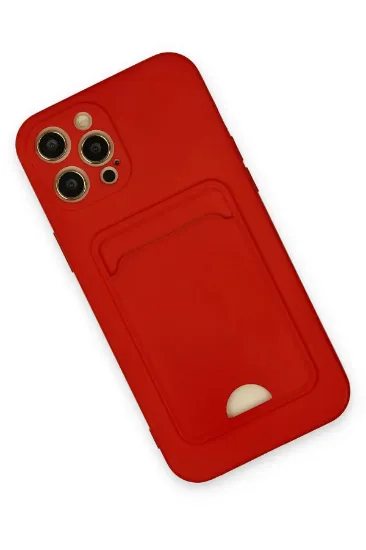 Newface iPhone 12 Pro Max Kılıf Kelvin Kartvizitli Silikon - Kırmızı resmi