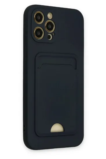 Newface iPhone 12 Pro Max Kılıf Kelvin Kartvizitli Silikon - Lacivert resmi