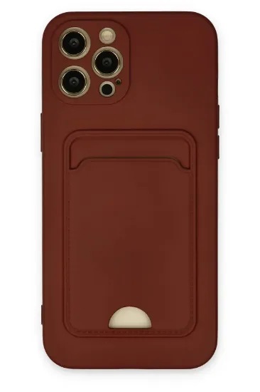 Newface iPhone 12 Pro Max Kılıf Kelvin Kartvizitli Silikon - Bordo resmi