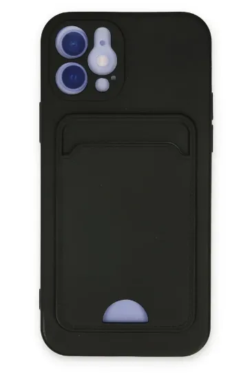 Newface iPhone 12 Kılıf Kelvin Kartvizitli Silikon - Siyah resmi