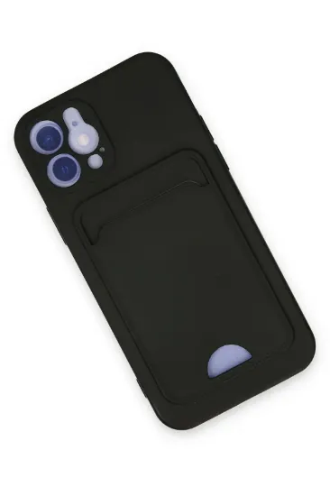 Newface iPhone 12 Kılıf Kelvin Kartvizitli Silikon - Siyah resmi