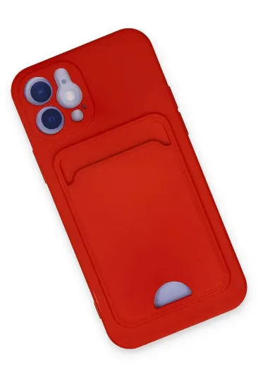 Newface iPhone 12 Kılıf Kelvin Kartvizitli Silikon - Kırmızı resmi