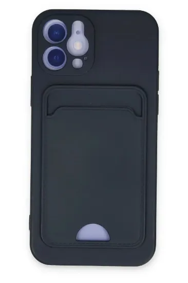 Newface iPhone 12 Kılıf Kelvin Kartvizitli Silikon - Lacivert resmi