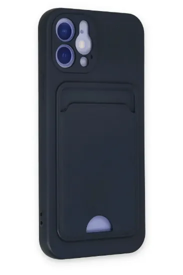 Newface iPhone 12 Kılıf Kelvin Kartvizitli Silikon - Lacivert resmi