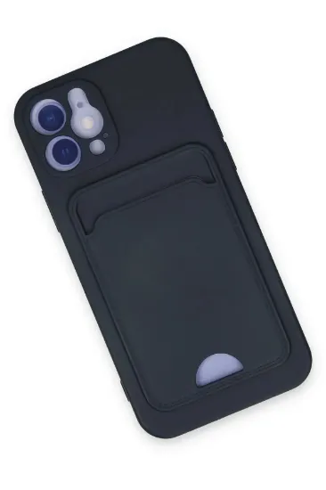 Newface iPhone 12 Kılıf Kelvin Kartvizitli Silikon - Lacivert resmi