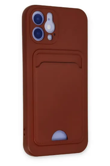 Newface iPhone 12 Kılıf Kelvin Kartvizitli Silikon - Bordo resmi