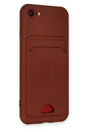 Newface iPhone 7 Kılıf Kelvin Kartvizitli Silikon - Bordo resmi