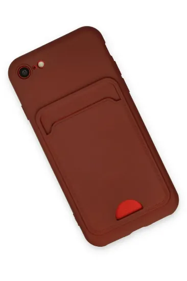 Newface iPhone 7 Kılıf Kelvin Kartvizitli Silikon - Bordo resmi