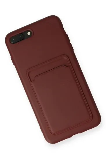 Newface iPhone 7 Plus Kılıf Kelvin Kartvizitli Silikon - Bordo resmi