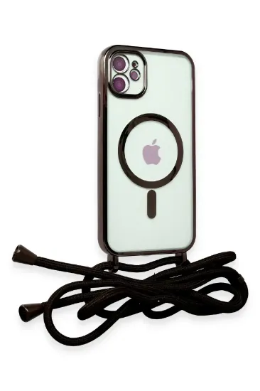 Newface iPhone 11 Kılıf Divo Lazer Askılı Magsafe Kapak - Siyah resmi