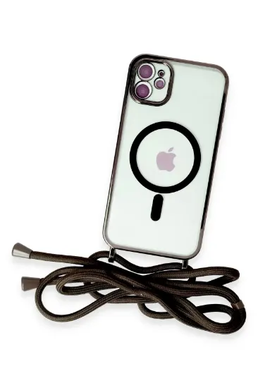 Newface iPhone 11 Kılıf Divo Lazer Askılı Magsafe Kapak - Siyah resmi