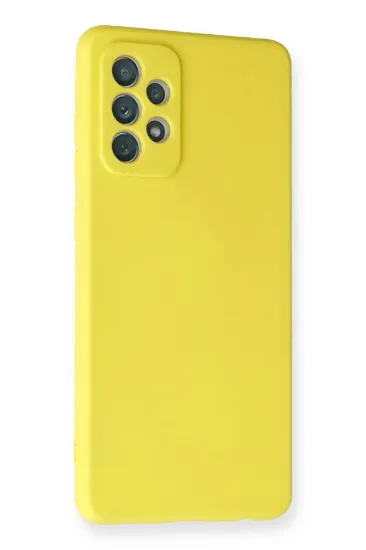 Newface Samsung Galaxy A72 Kılıf Nano içi Kadife Silikon - Sarı resmi
