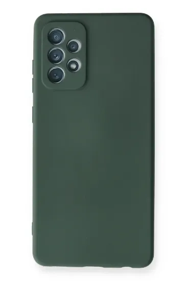 Newface Samsung Galaxy A72 Kılıf Nano içi Kadife Silikon - Koyu Yeşil resmi