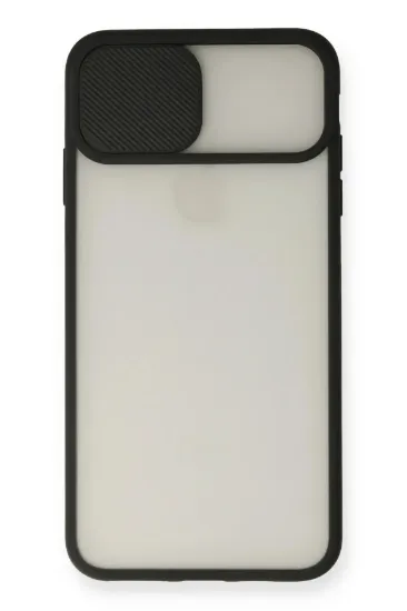 Newface iPhone X Kılıf Palm Buzlu Kamera Sürgülü Silikon - Siyah resmi