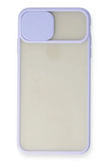 Newface iPhone X Kılıf Palm Buzlu Kamera Sürgülü Silikon - Lila resmi